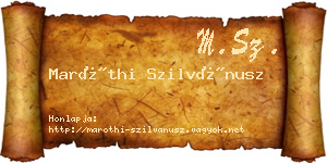 Maróthi Szilvánusz névjegykártya